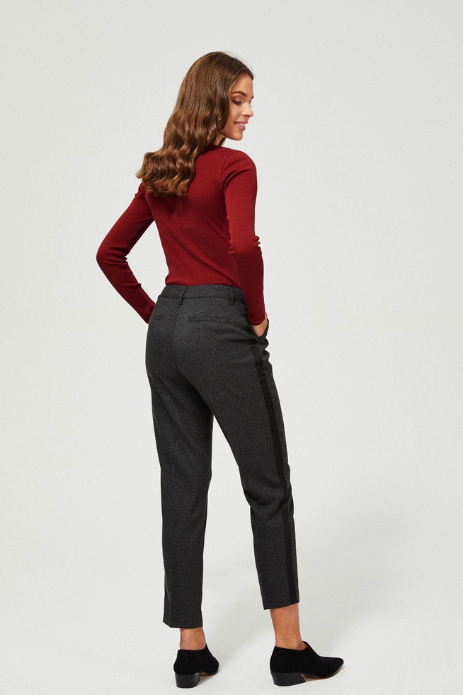 Check trousers with stripes