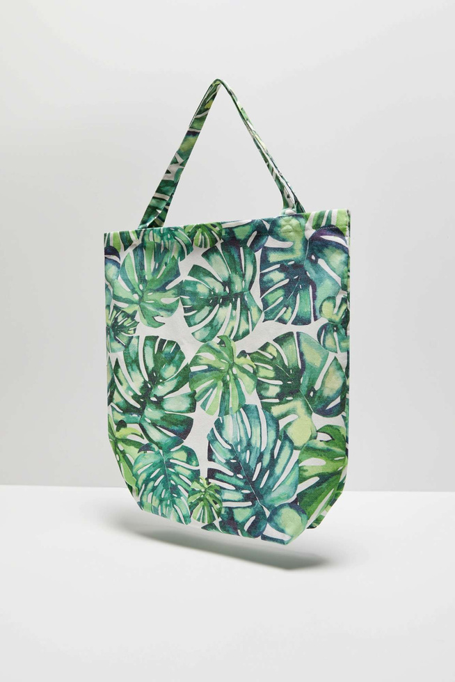 Cotton bag with plant print