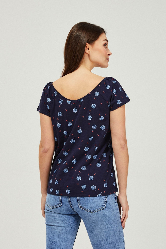 Cotton blouse with a print