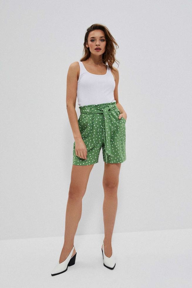 Cotton shorts with polka dots