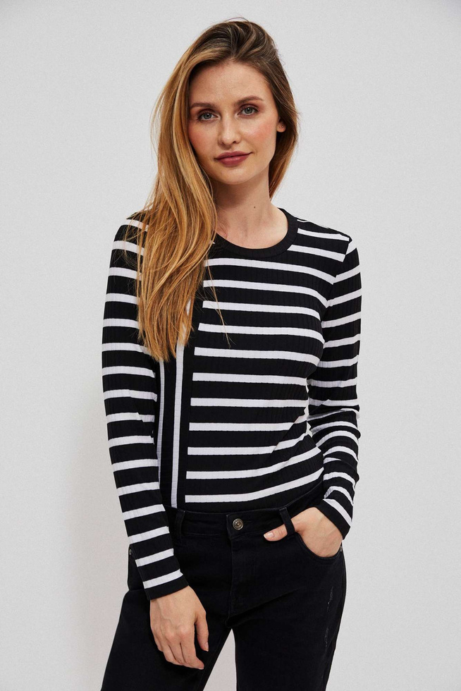 Fitted striped blouse-set