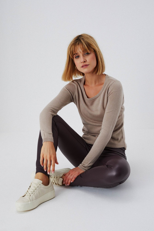 Fitted wax trousers