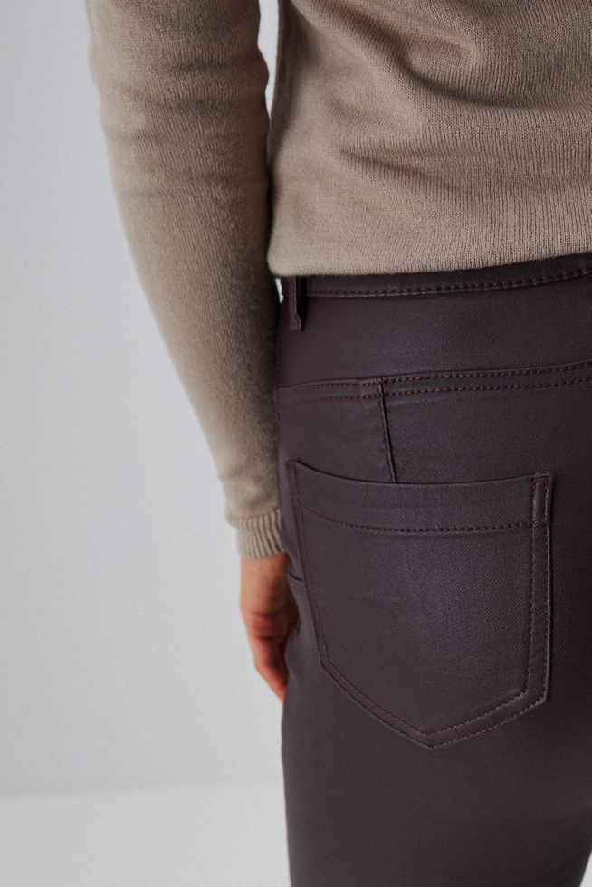 Fitted wax trousers