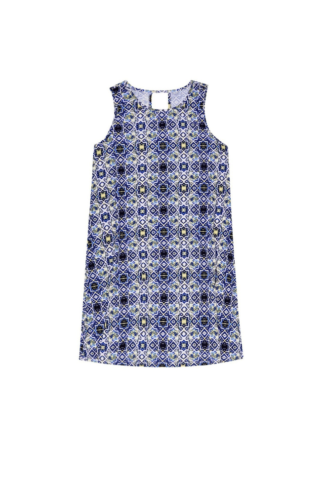 Knitted dress with a print
