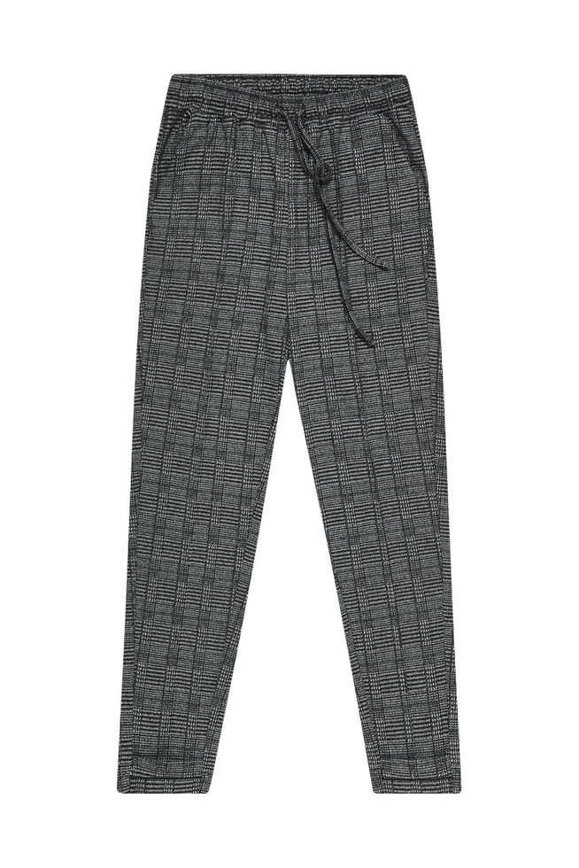 Knitted trousers with a tie