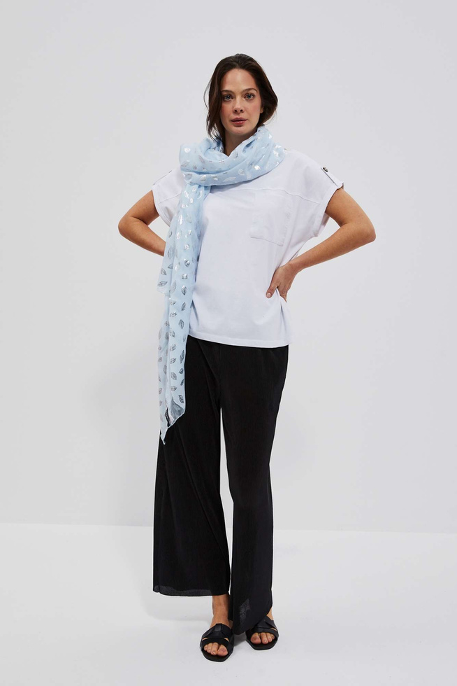 LADIES SCARF L-SZ-4003 PALE BLUE-set