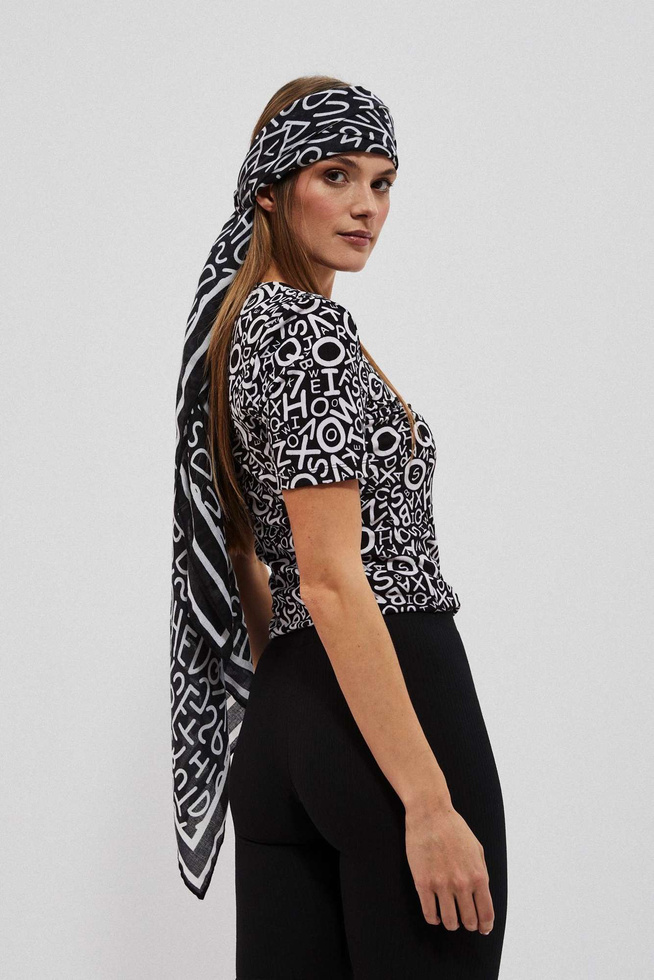 LADIES SCARF L-SZ-4028 BLACK-set
