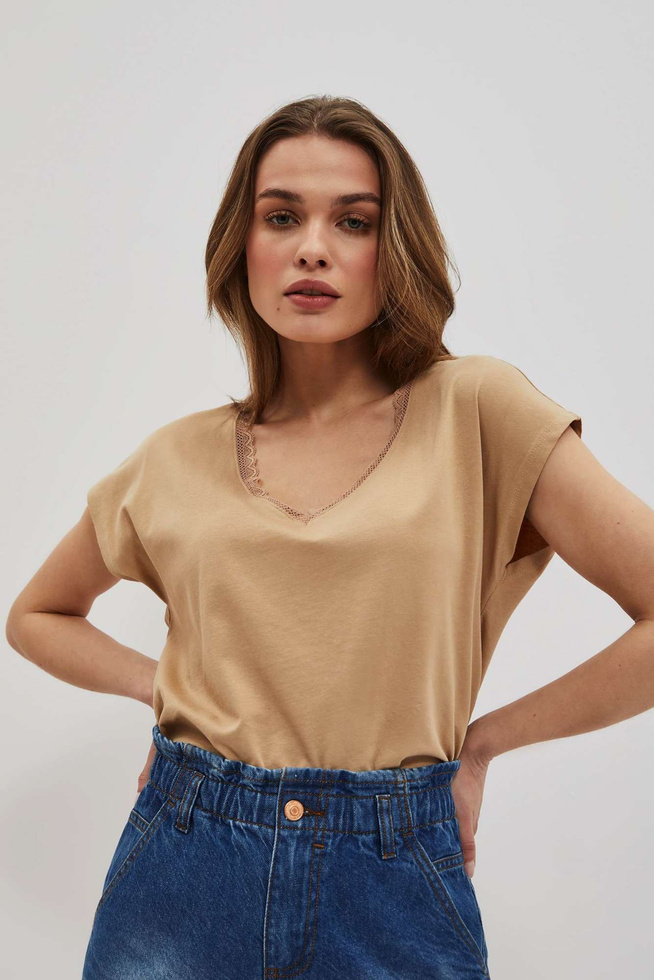LADIES TSHIRT L-TS-4032 D.BEIGE-set