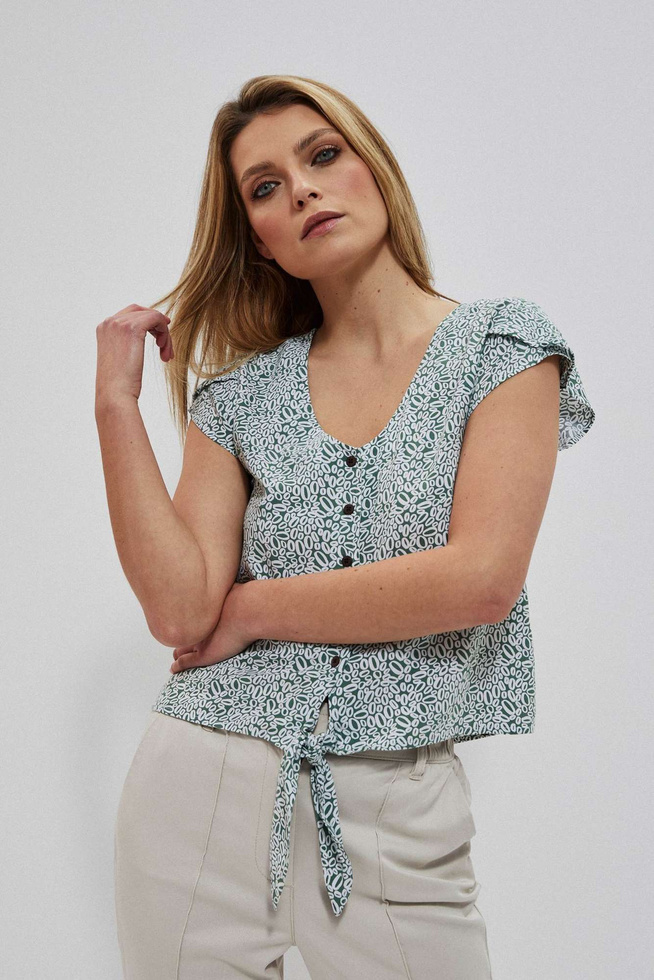 Patterned shirt blouse-set
