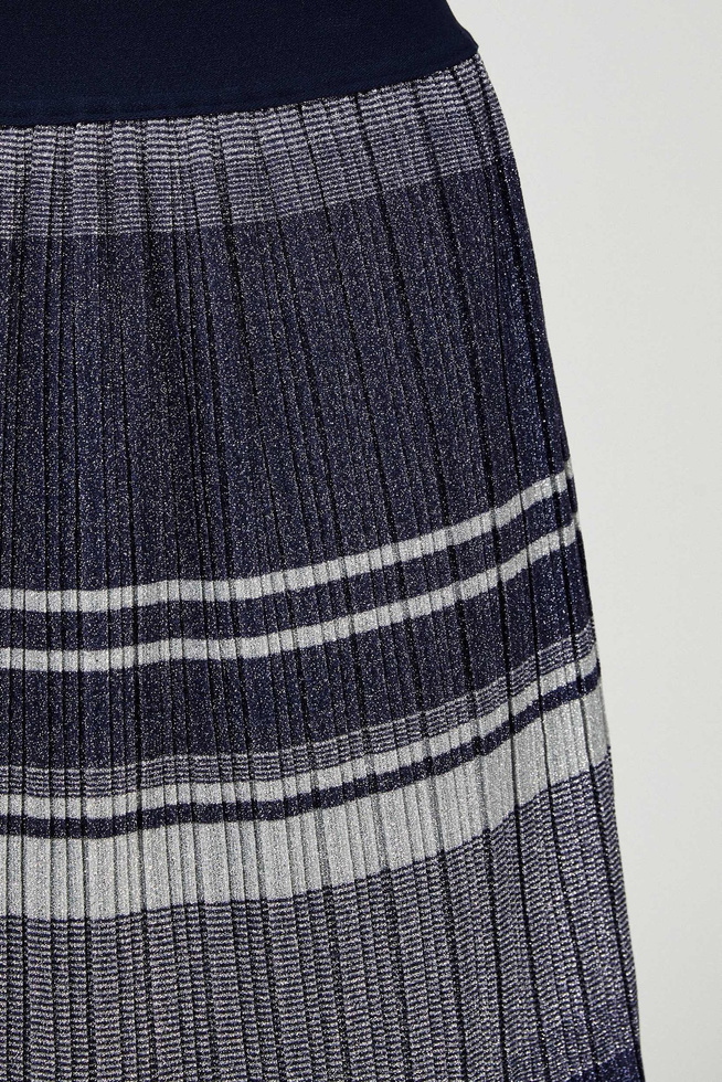 Pleated skirt with stripes