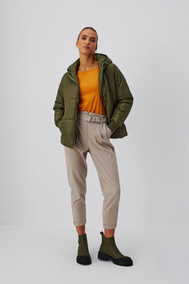 Quilted jacket with a hood