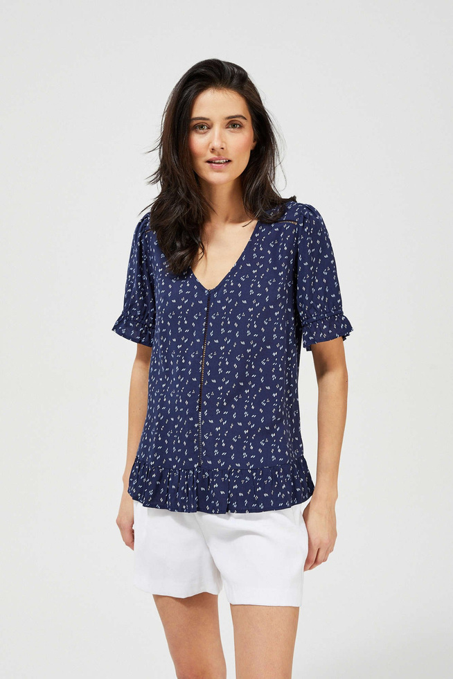 Shirt blouse with a fine pattern