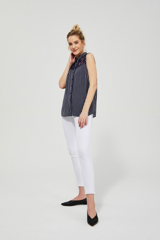 Sleeveless striped shirt