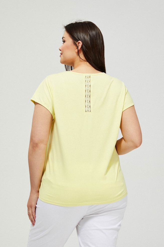 T-shirt with openwork decorations