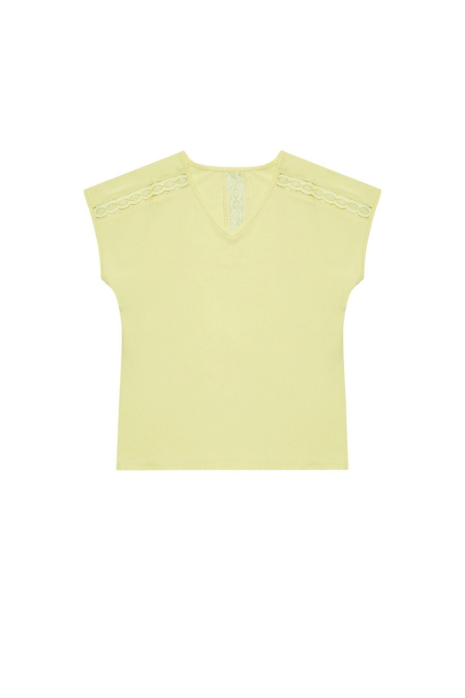 T-shirt with openwork decorations