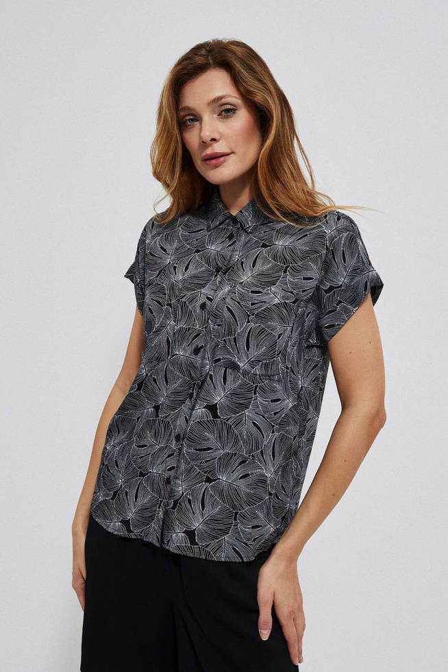 Viscose shirt with a floral print-set