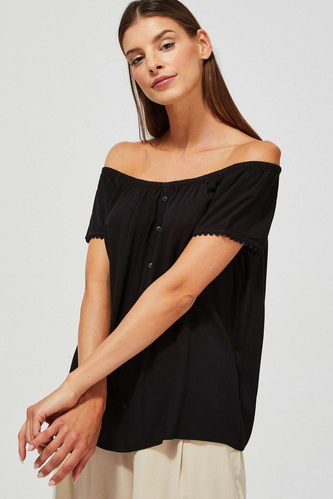 Viscose shirt with short sleeves
