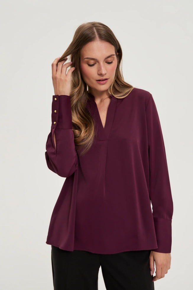 WOMEN'S SHIRT Z-KO-4819 BURGUNDY