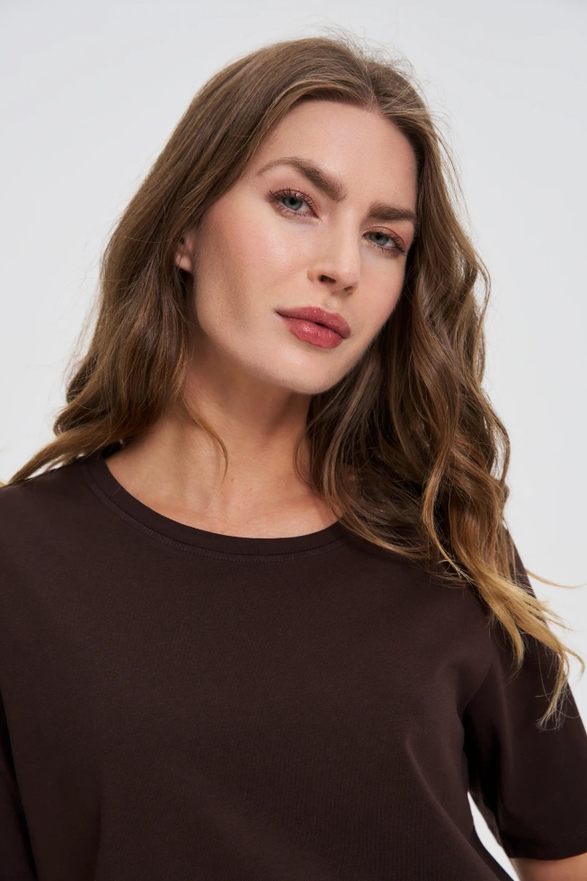 WOMEN'S TSHIRT Z-TS-4804 D.BROWN