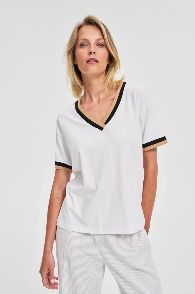 KOSZULKA DAMSKA L-TS-4747 WHITE
