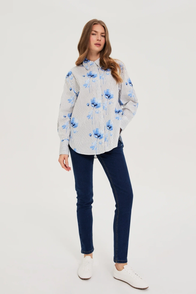 WOMEN'S SHIRT Z-KO-4810 WHITE_BLUE