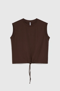 WOMEN'S TOP L-TS-5020 D.BROWN