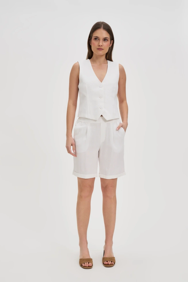 WOMEN'S SHORTS L-SH-4619 WHITE