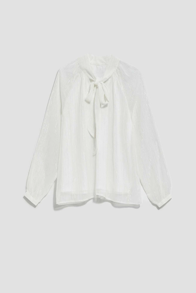 Shirt with a tied neckline