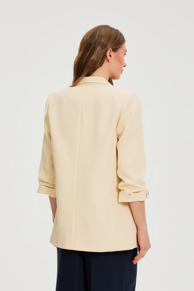 WOMEN'S BLAZER L-MR-4923 L.YELLOW