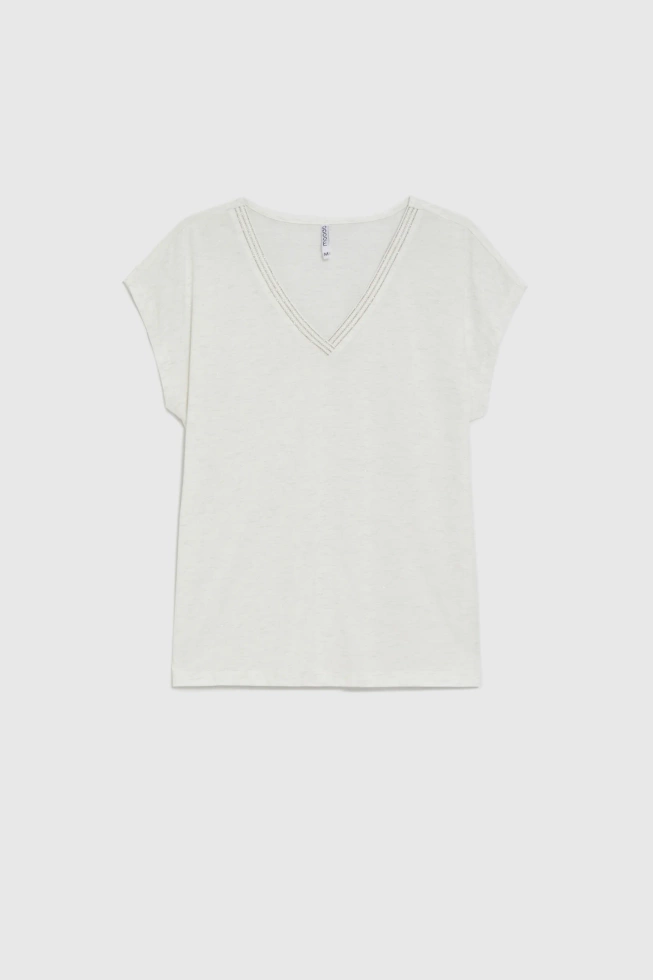WOMEN'S TSHIRT L-TS-4989 OFF WHITE
