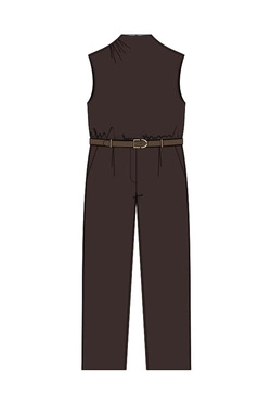 WOMEN'S DRESS L-SU-4925 D.BROWN-set