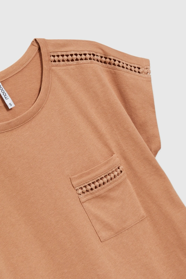WOMEN'S TSHIRT L-TS-4635 L.BROWN