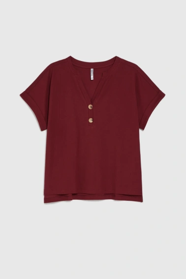 WOMEN'S TSHIRT L-TS-4982 BURGUNDY