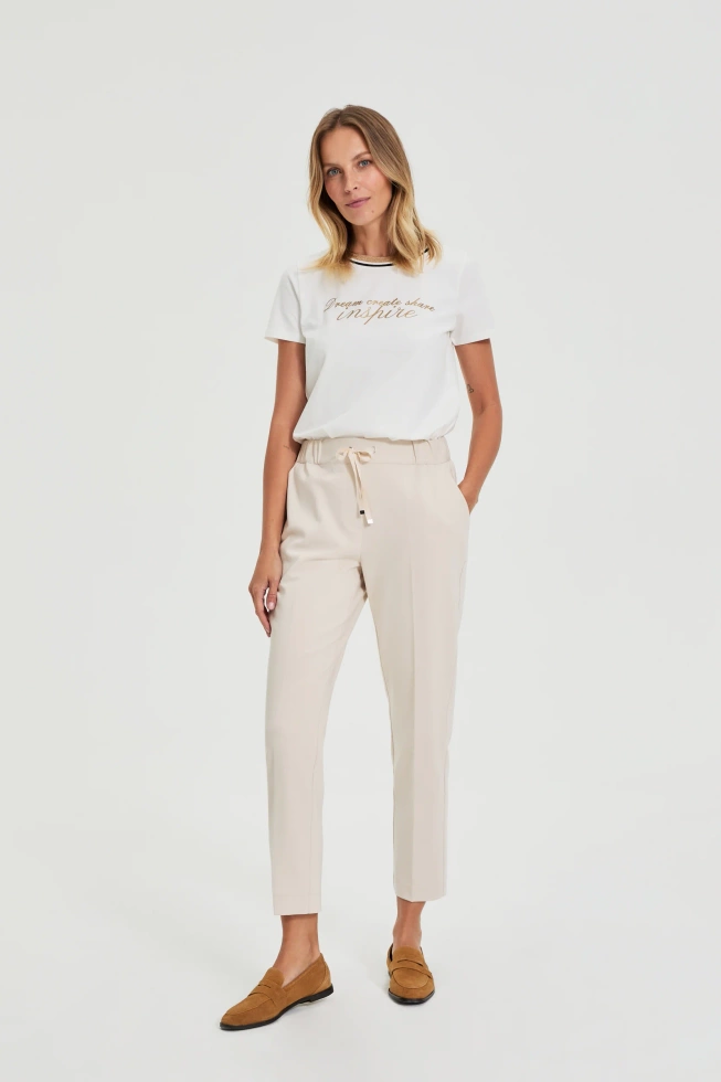 WOMEN'S TSHIRT L-TS-4914 OFF WHITE