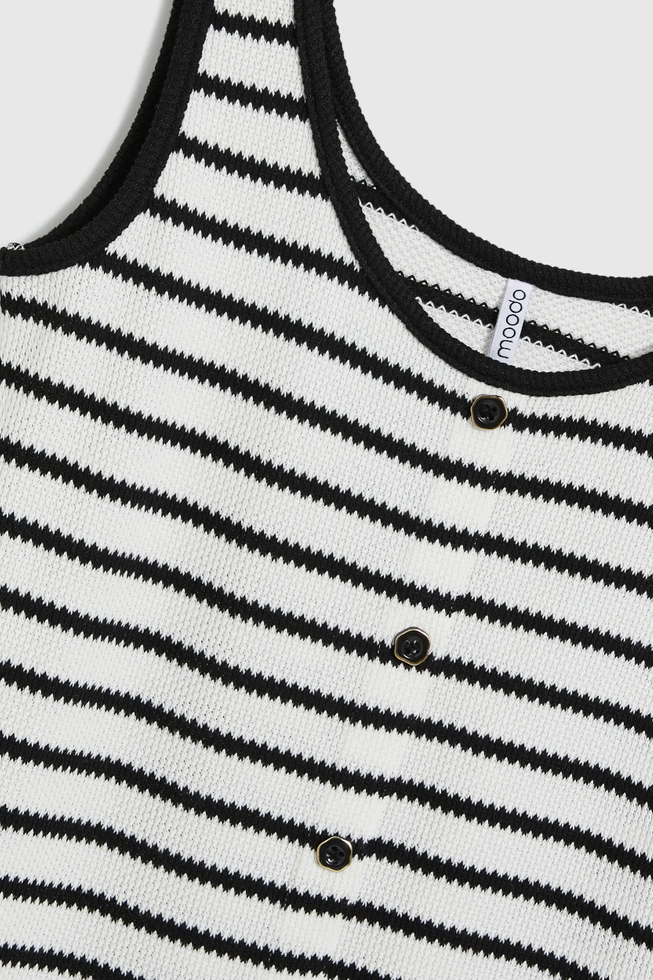 WOMEN'S TOP L-TS-4692 WHITE_BLACK