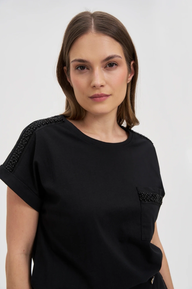 WOMEN'S TSHIRT L-TS-4650 BLACK