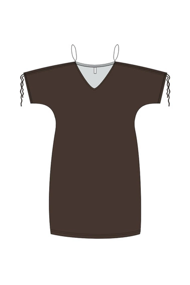 WOMEN'S DRESS L-SU-4958 D.BROWN