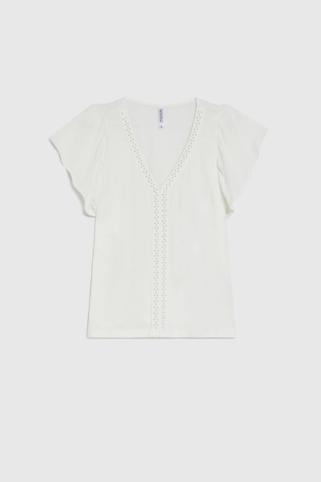 KOSZULKA DAMSKA L-TS-4964 OFF WHITE-pakiet