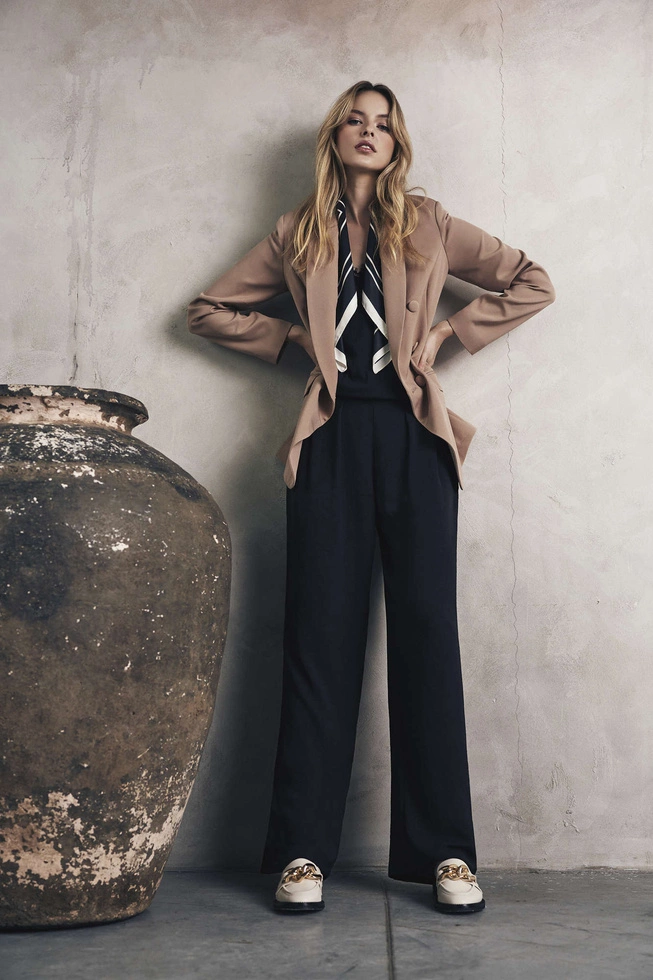Wide trousers with a high waist