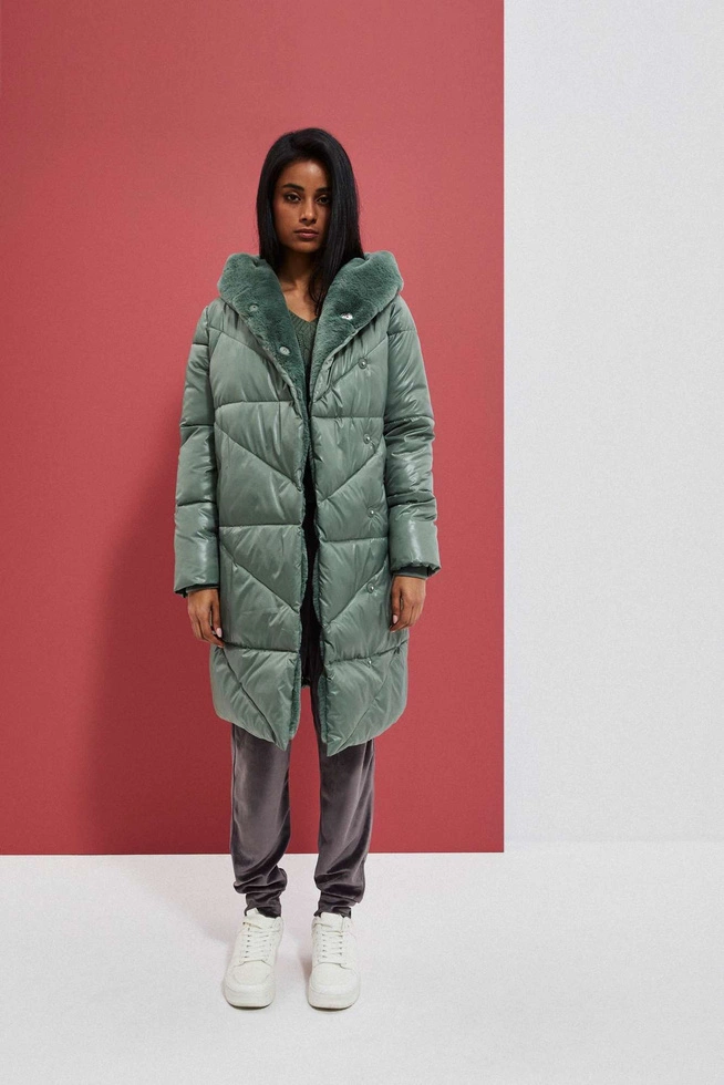 Quilted jacket with insulated hood