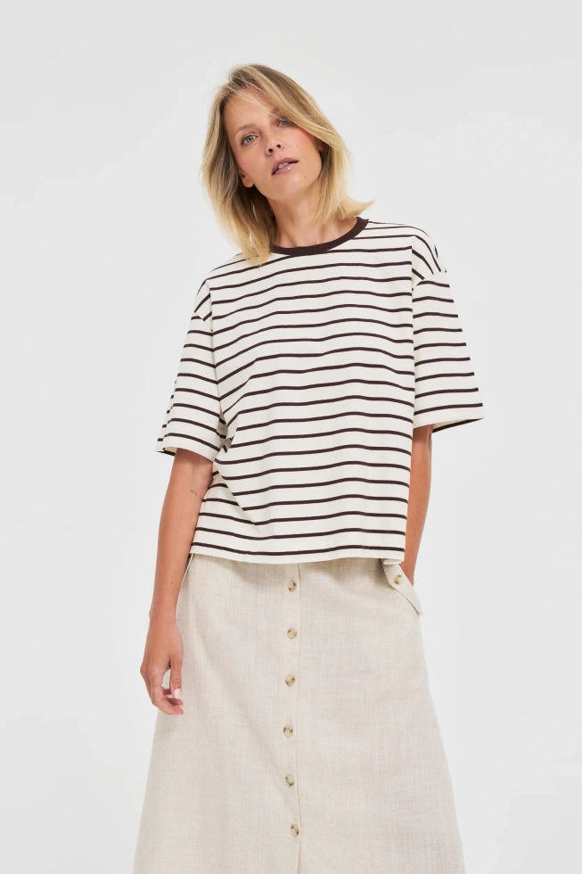 WOMEN'S TSHIRT L-TS-4719 BROWN