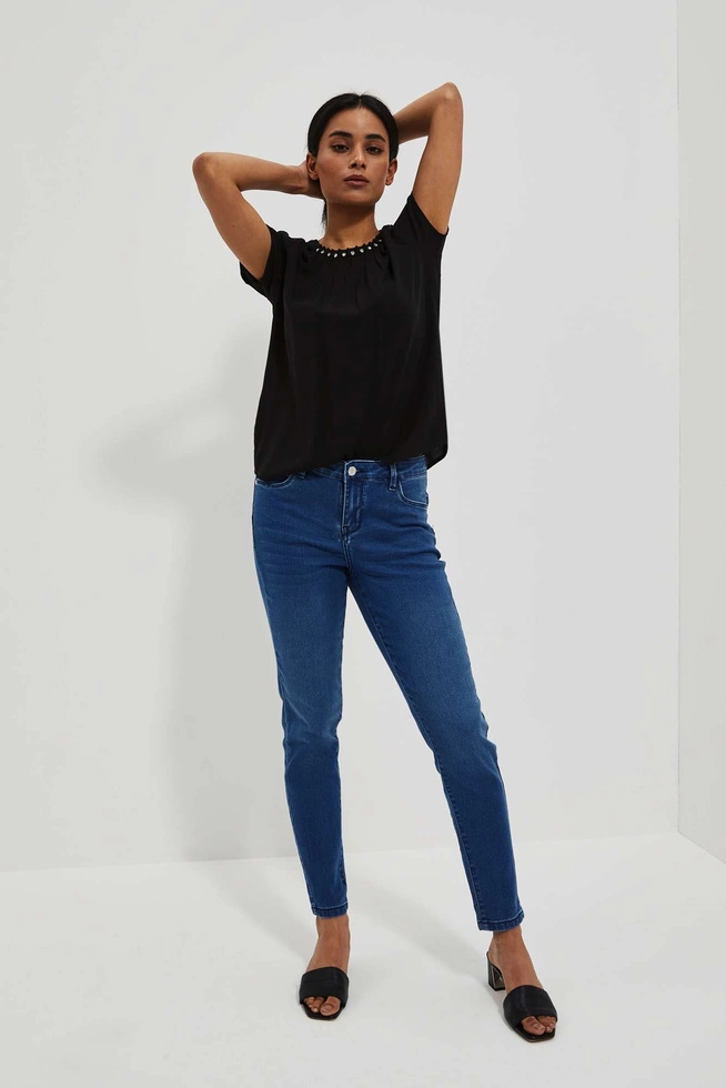 LADIES JEANS L-JE-4014 D.BLUE