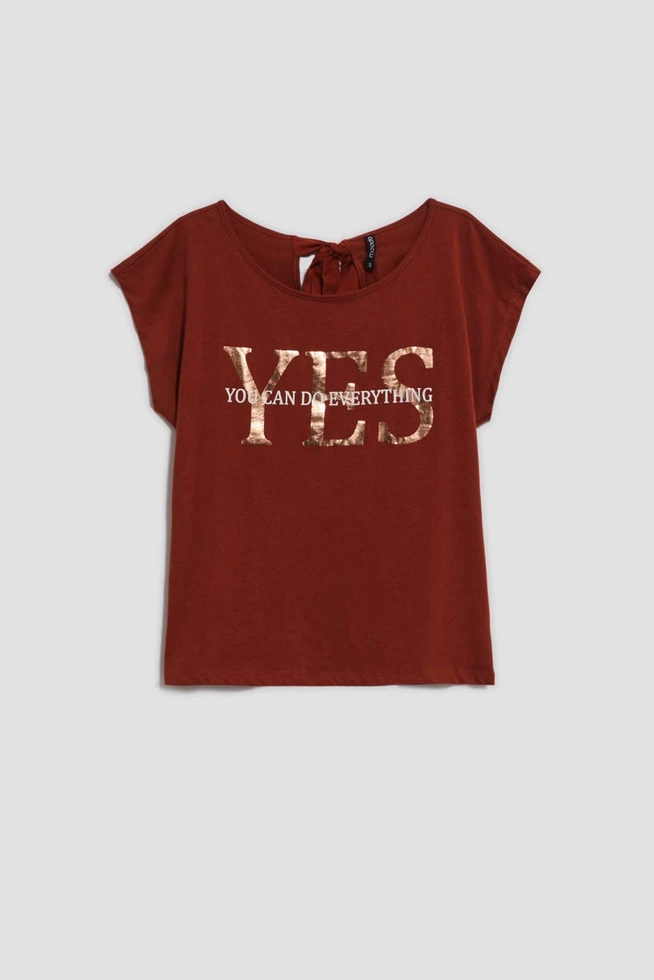 LADIES TSHIRT L-TS-4015 BROWN