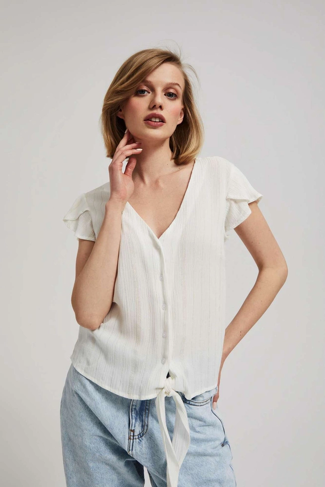 LADIES SHIRT L-KO-4048 OFF WHITE