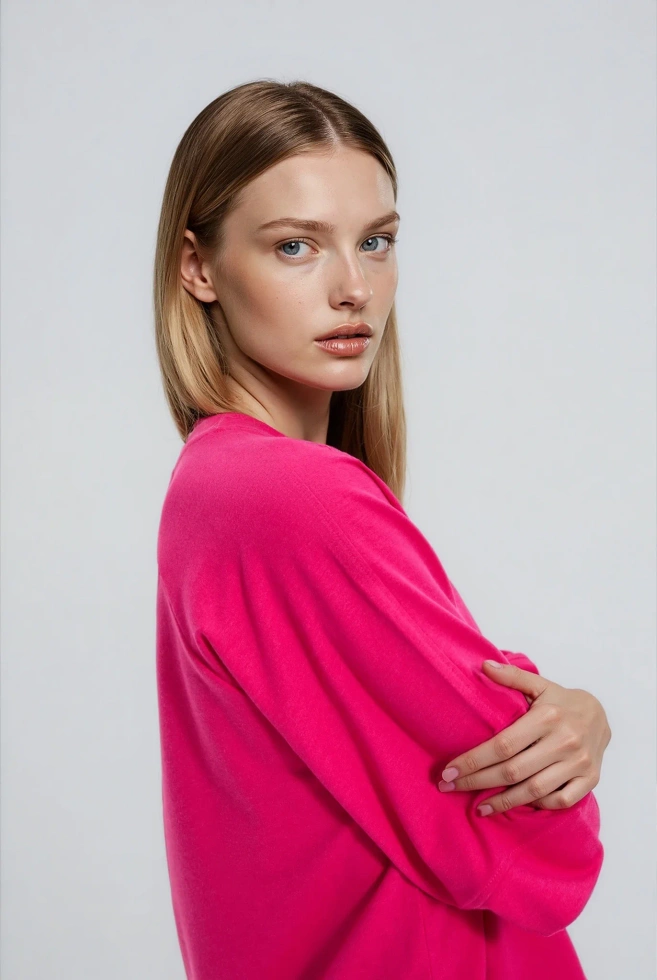 WOMEN'S SWEATSHIRT L-BL-4903 FUCHSIA