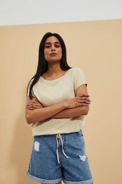 LADIES TSHIRT L-TS-4120 L.BEIGE