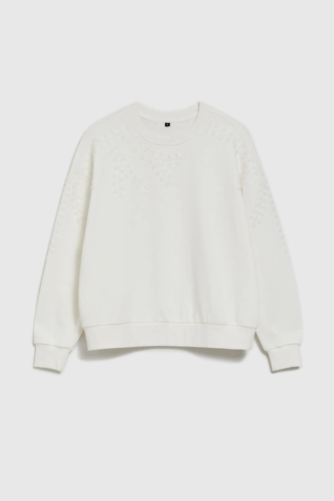 WOMEN'S SWEATSHIRT L-BL-4612 OFF WHITE-set