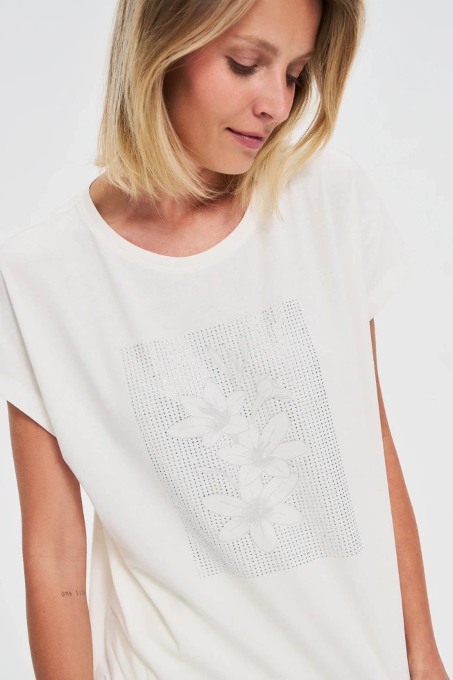 WOMEN'S TSHIRT L-TS-4640 OFF WHITE