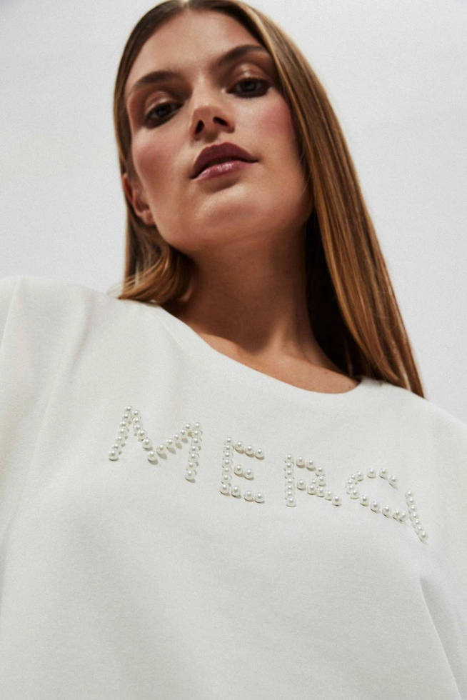 LADIES SWEATSHIRT L-BL-4007 OFF WHITE