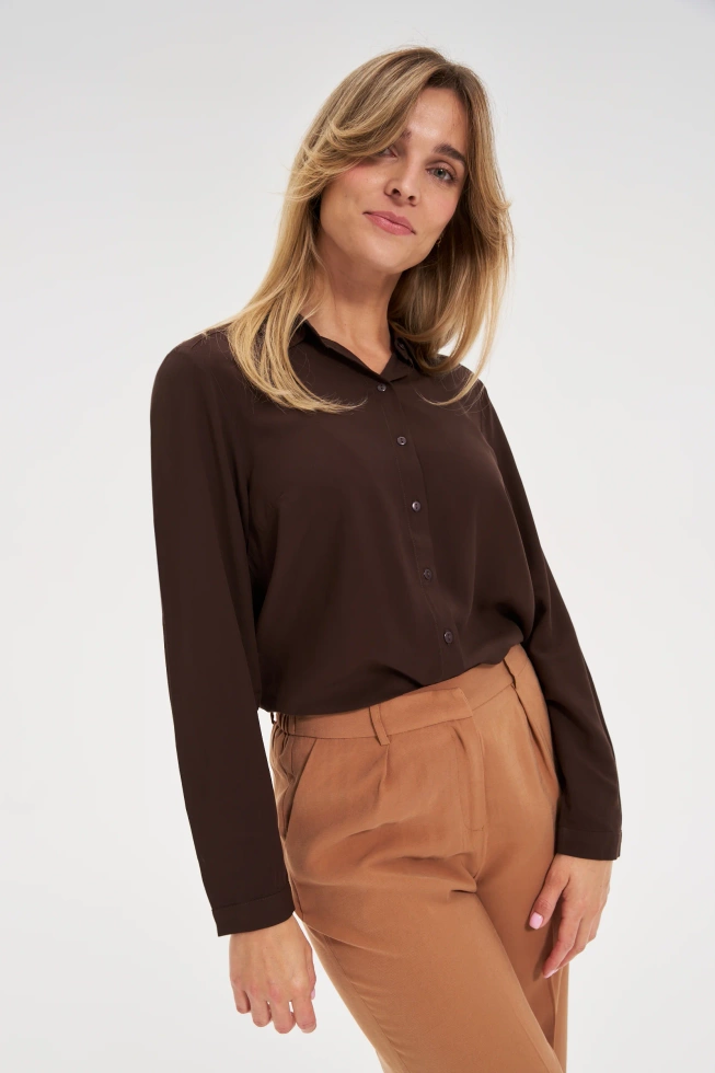 WOMEN'S SHIRT Z-KO-4822 BROWN